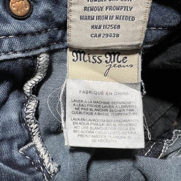 Miss Me Jeans Womens 25 Blue Signature Skinny Embroidered Stretch Denim Mid Rise - Picture 10 of 16